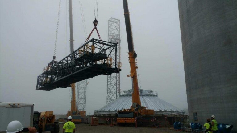 Crane lifting object