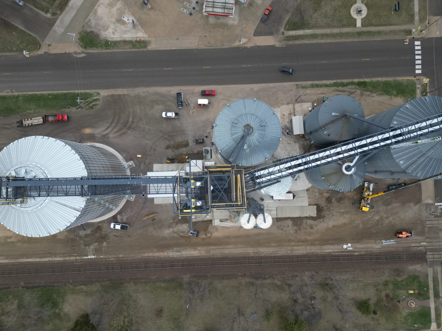 Top view of grain elevator